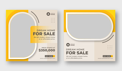 Real estate social media post web banner template