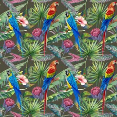 Obraz premium pattern with tropical birds