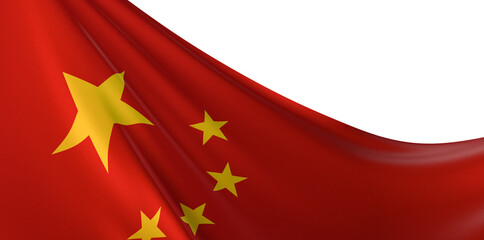 Republic of China Flag in Map 3d Illustration