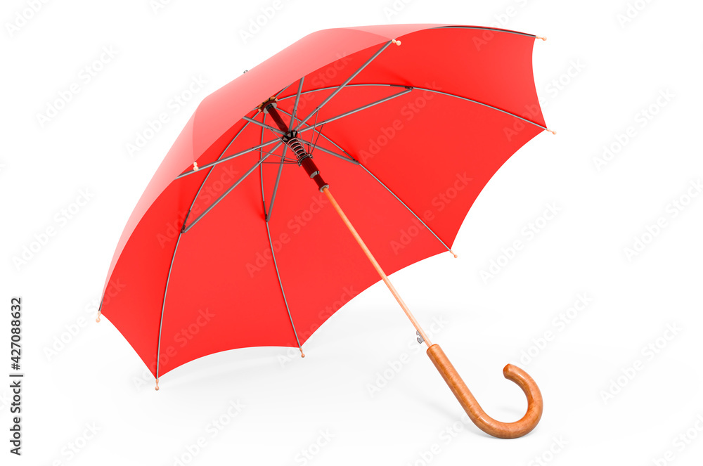 Poster Red umbrella, 3D rendering
