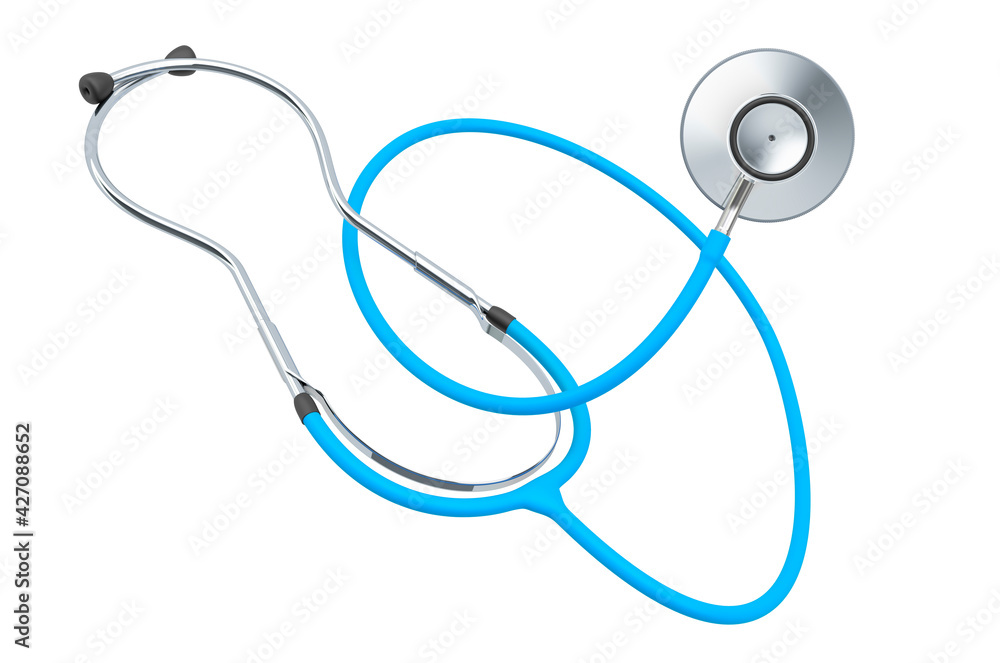 Poster stethoscope, phonendoscope. 3d rendering