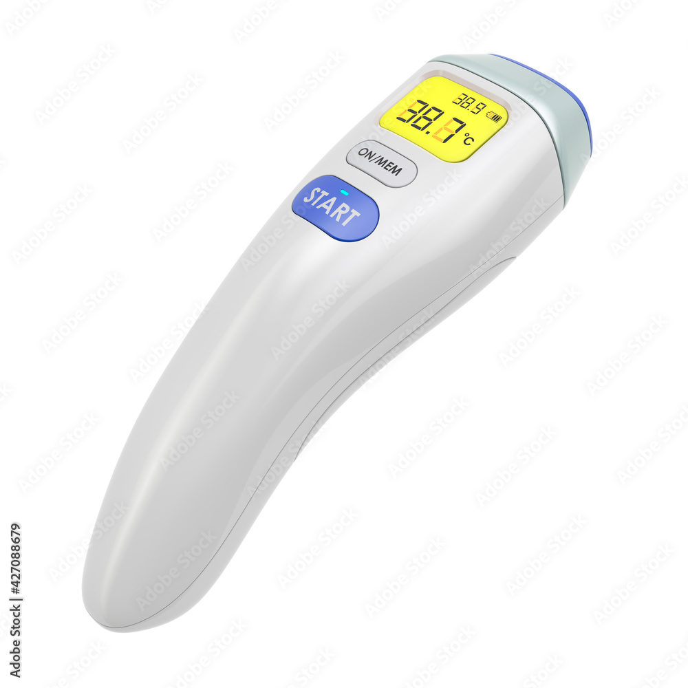 Poster digital non-contact ir infrared thermometer, 3d rendering