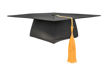 Square academic cap, graduate cap. 3D rendering