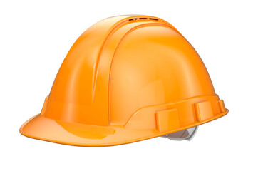 Construction Orange Hard Hat, 3D rendering