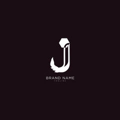 Alphabet letter Initial J logo and JJ logo vector design, favicon, minimal, creative, symbol, sign, monogram, template, logotype, name, brand, startup, company, premium business typeface.