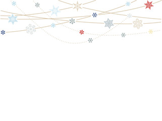 Hanging snowflake. Vector illustration for winter holidays