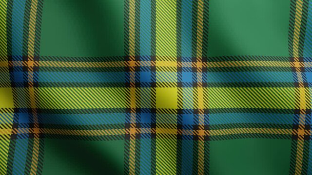Alberta tartan geometric seamless looped pattern. Canada tartan waving surface motion graphic