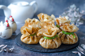 Pancakes with a filling for lunch or breakfast