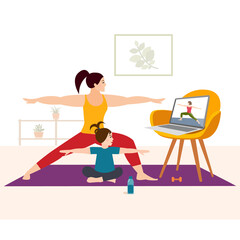 Stay home concept. Live stream, internet education