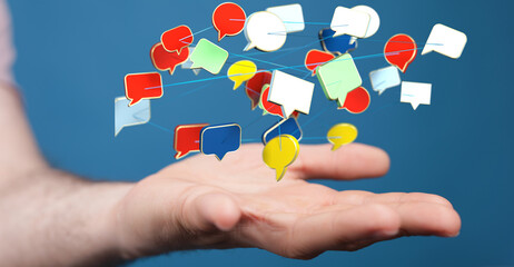 speech bubbles, communication concept 3d