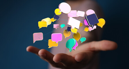 speech bubbles, communication concept 3d