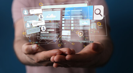 media develop interface web application in hand