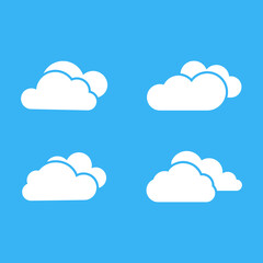 Cloud icons on blue background