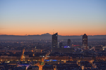 Fototapeta na wymiar Sunrise in Lyon