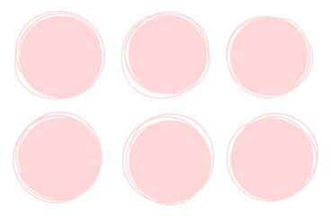 Set of six frames in the form of a circle and lines. Background for text. Abstract vector illustration.