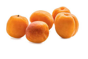 ripe sweet juicy apricots isolated on white