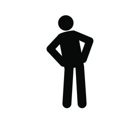 Man do exercise  vector icon.  Editable stroke. Linear style sign for use on web design and mobile apps, logo. Symbol illustration. Pixel vector graphics - Vector