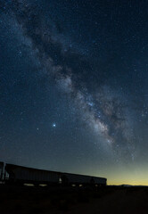 Railway under the milky way