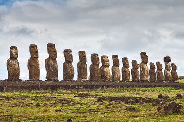 Moai statues on Rapa Nui (Easter Island)