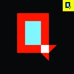 Letter Q Logo. Letter Q monogram logo design in Bauhaus art style. Vector logo in Eps 8.