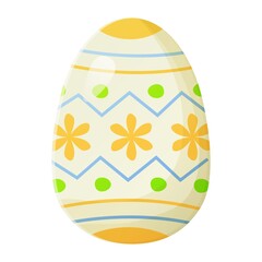 Cute realistic Easter egg painted with traditional national ornament . Can be used as easter hunt element for web banners, posters and web pages.
