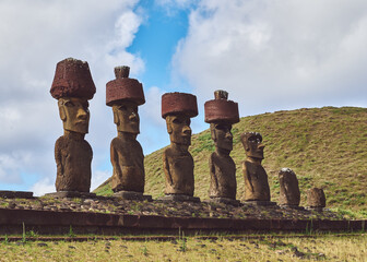 Moai statues on Rapa Nui (Easter Island)