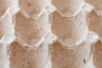 Egg tray made of gray paper.