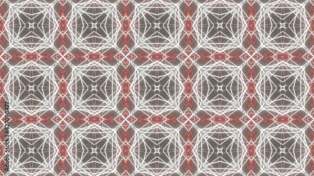 Poster animated looped kaleidoscope patterns. abstract three-dimensional background. 3d render