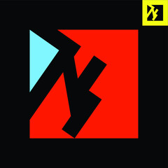 Letter N Logo. Letter N monogram logo design in Bauhaus art style. Vector logo in Eps 8.