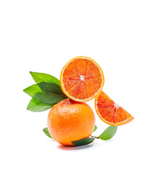 Orange fruit on white background
