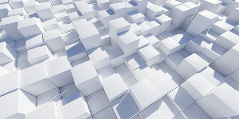white block abstract cube shape 3d render illustration