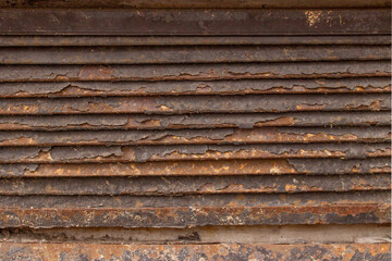 Rusty grate on the basement window background texture 