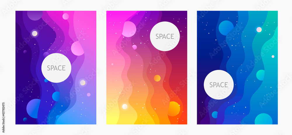Sticker space. cover design template set. modern gradient background. abstract templates for presentation, b