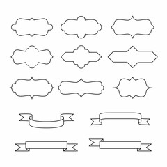 Vintage Frames Set - Vintage frames vector clipart bundle