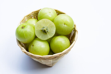 Fresh emblica on a white background.