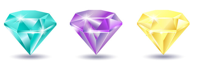 Vector set of gemstones