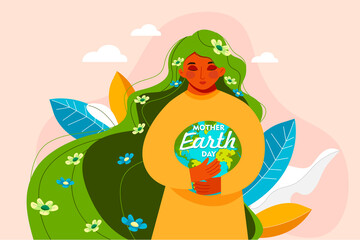 Earth Day. Vector illustration for poster, card, flyer, banner and other use. Flat style vector isolated illustration.