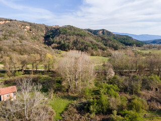 Aerial view of village of Zlatolist, Blagoevgrad Region, Bulgaria