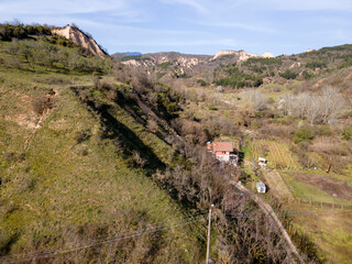 Aerial view of village of Zlatolist, Blagoevgrad Region, Bulgaria