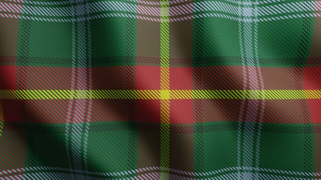 Manitoba tartan geometric seamless looped pattern. Canada tartan waving surface motion graphic