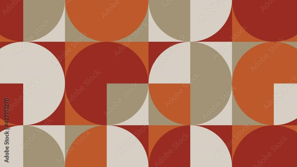 Aufkleber animated tiles in warm color palette in vintage geometric pattern. motion graphic seamless loop anim