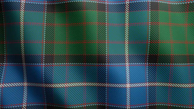Ontario tartan geometric seamless looped pattern. Canada tartan waving surface motion graphic