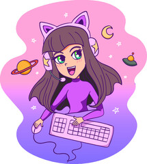 cute gamer girl © JuanPablo