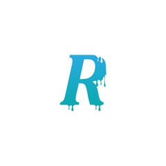Melting Letter R icon logo design template