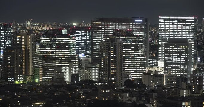 Time-Lapse video of night view in Shinagawa, Tokyo