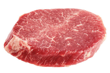 beef steak, raw meat, isolated on white background, clipping path, full depth of field