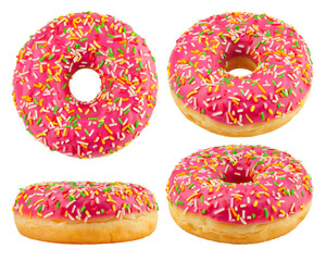 Donut isolated on white background, clipping path, full depth of field