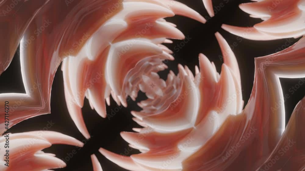 Aufkleber animated patterns. flesh-colored wavy surface. loop abstract background. 3d render
