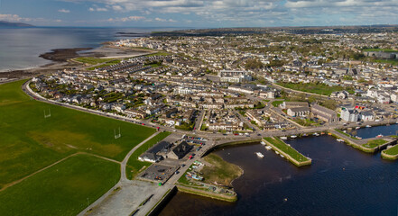 Aerial view of Galway city on a sunny day - 427114468