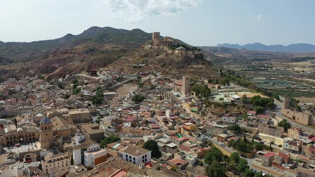 Scenic view of the city of Lorca. Province of Murcia. Spain. High quality 4k footage